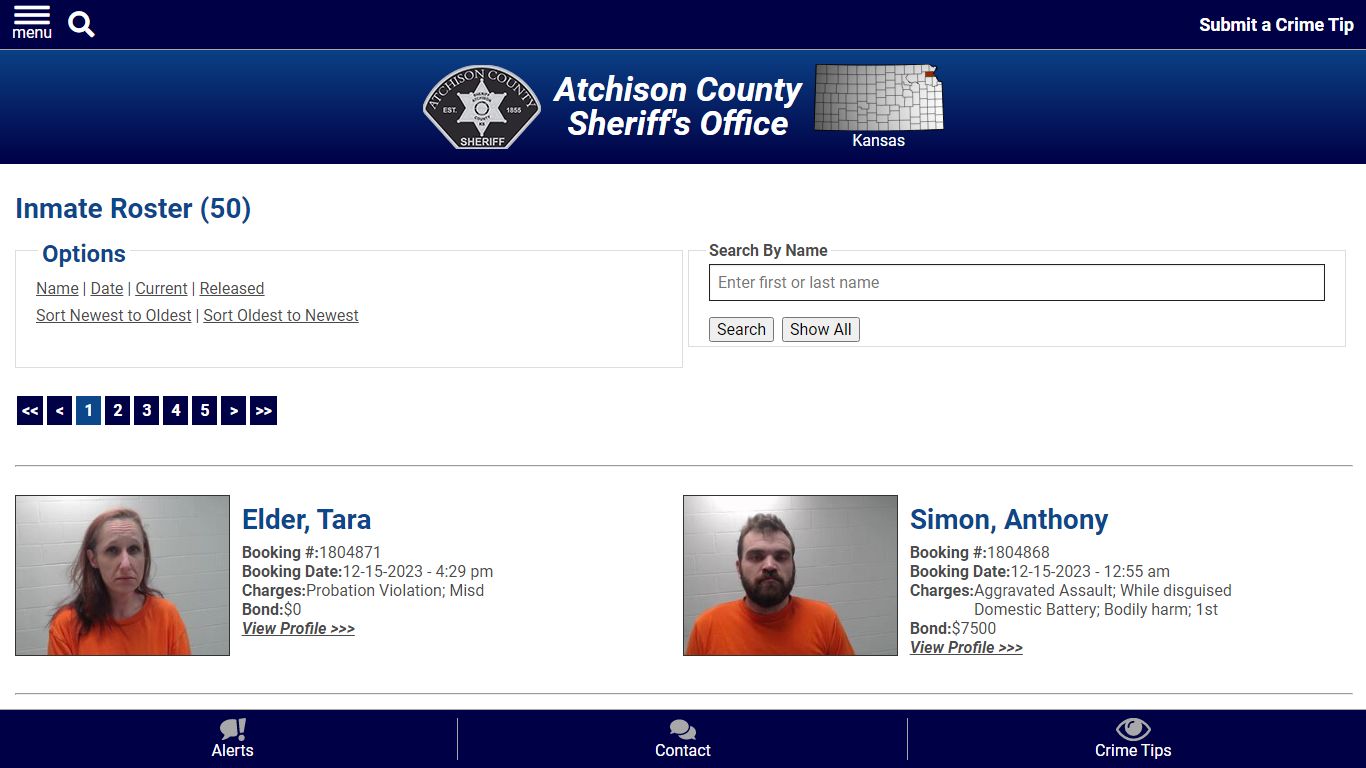 Inmate Roster - Atchison County Sheriff's Office | Kansas